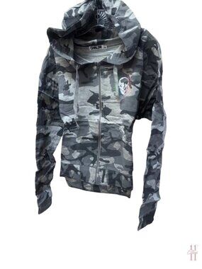 NEW CHRLDR Camo Print Skill Zip Up Hoodie Sweatshirt - Misses Large